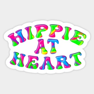 Tie Dyed HIPPIE AT HEART Sticker